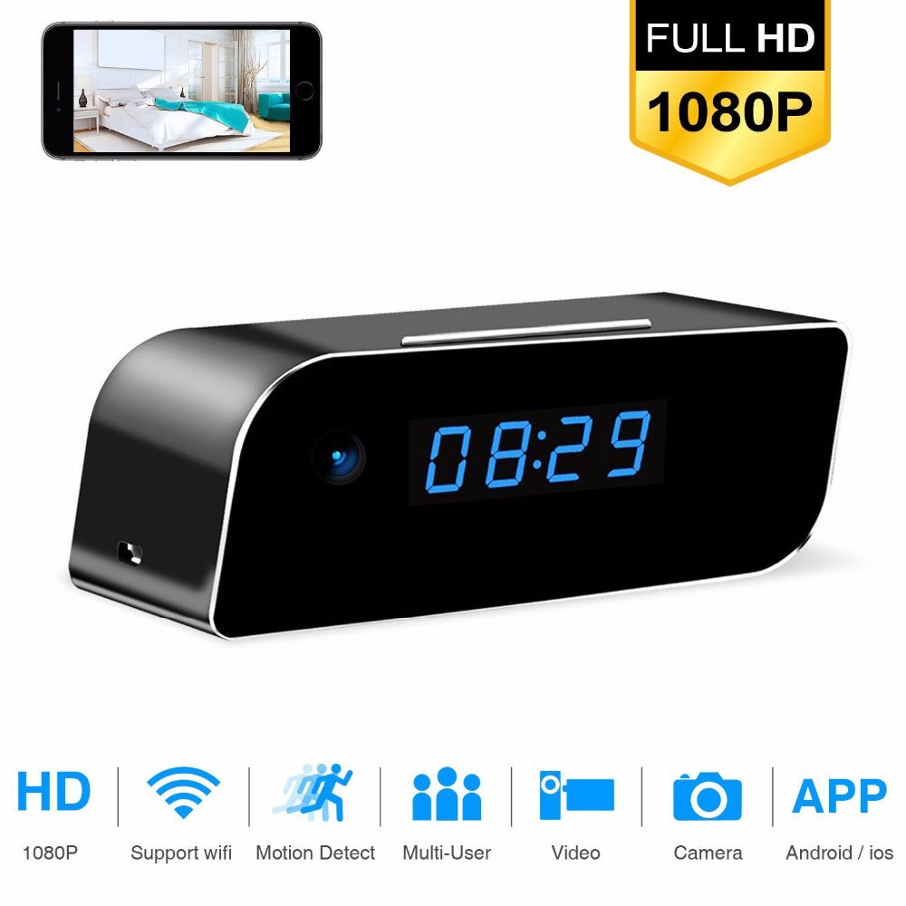 WIFI Mini Camera Time Alarm Clock Wireless
