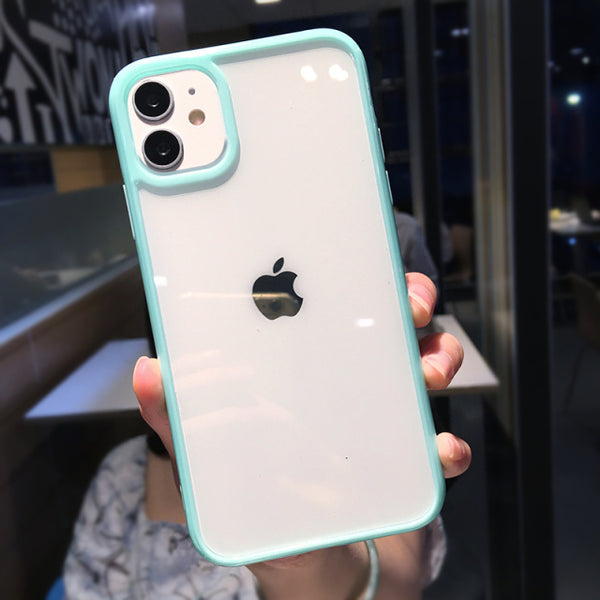 moskado Candy Color Border Shockproof Phone Case For iPhone 12 13 Mini 11 Pro Max XR X XS Max 7 8 Plus SE 2020 Clear Back Cover