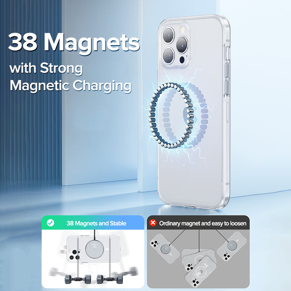 Magnetic Case For iPhone 13 12 Pro Max Transparent Wireless Charger