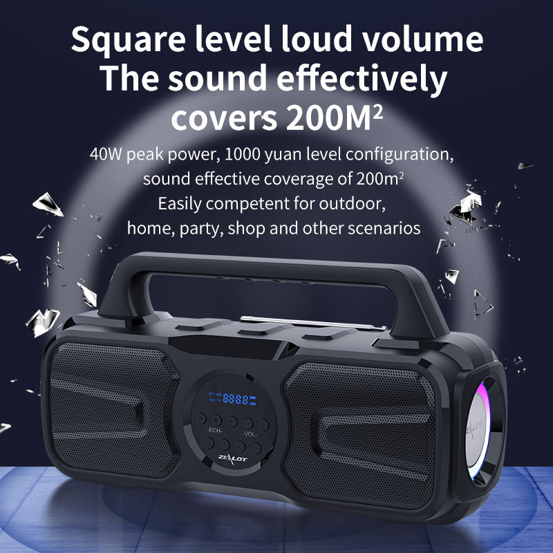 Zealot P2 Solar 40W HighPower Bluetooth Speaker
