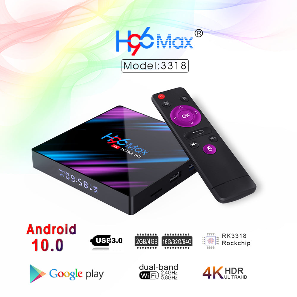 H96 MAX RK3318 Smart TV Box Android 11 4G 64GB 32G 4K