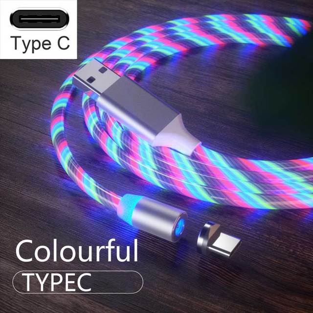 3 In1 Magnetic Current Luminous Lighting Charging Mobile Phone Cable